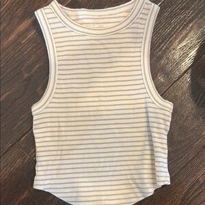 American Eagle Striped Sleeveless Ribbed Top size xsmall